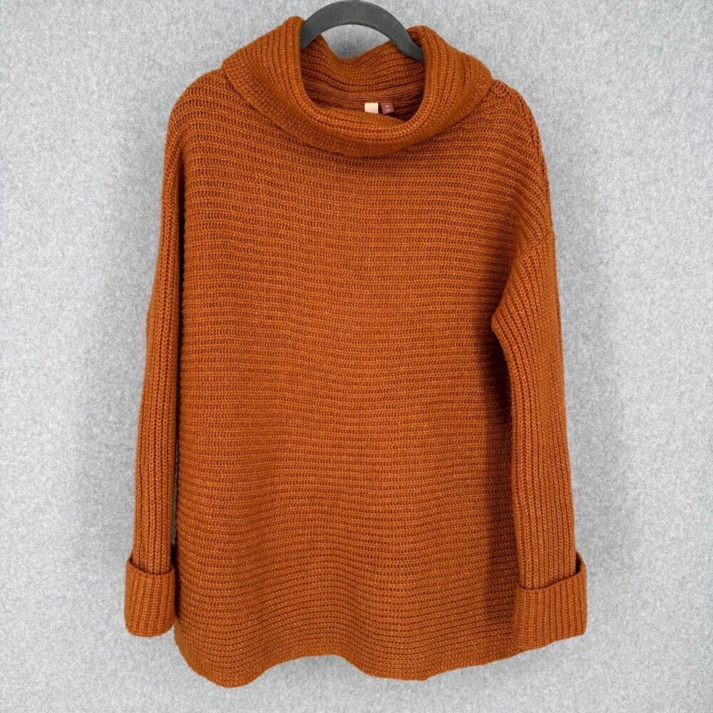 Anthropologie Pilcro Chunky Knit Cowlneck Sweater Size XS Burnt Orange Casual